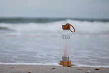 Load image into Gallery viewer, Bamboo Rose Quarts Bottle - Crystal Clear