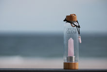 Load image into Gallery viewer, Bamboo Rose Quarts Bottle - Crystal Clear