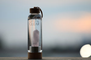 Bamboo Rose Quarts Bottle - Crystal Clear