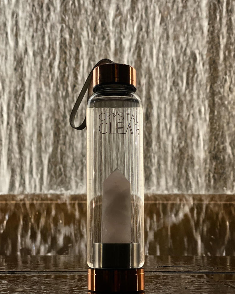 Rose Gold Rose Quartz Bottle (LIMITED STOCK) - Crystal Clear